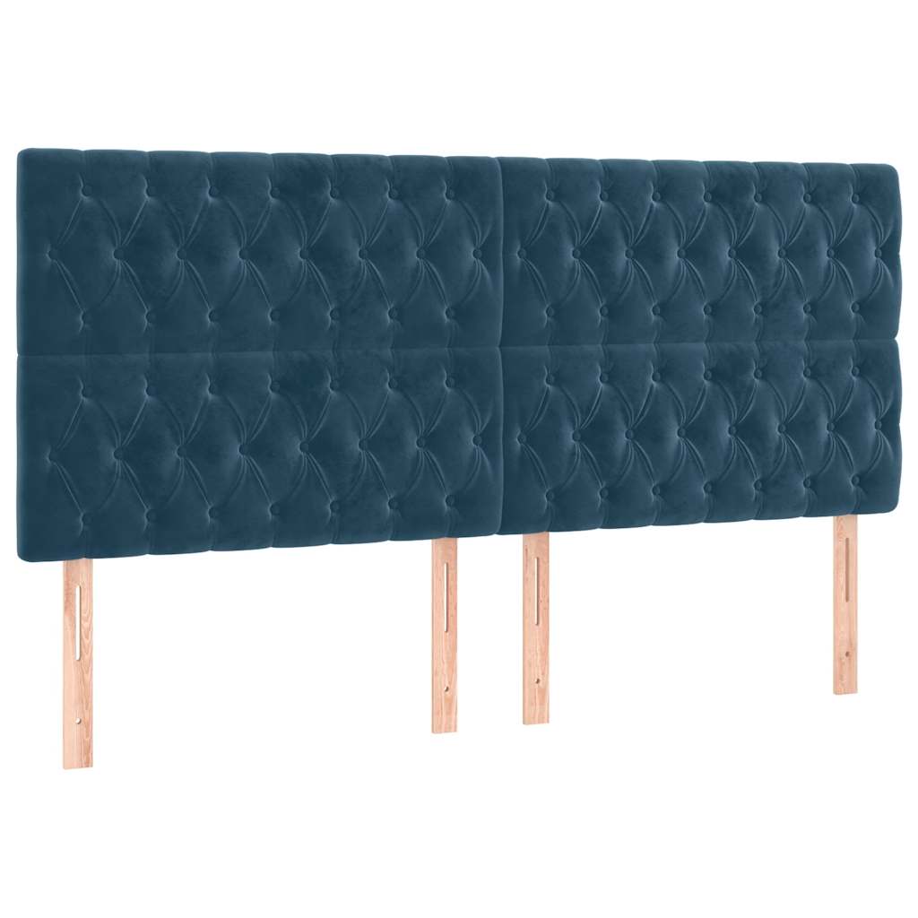 Bed Frame Without Mattress Dark Blue 200x200 Cm Velvet