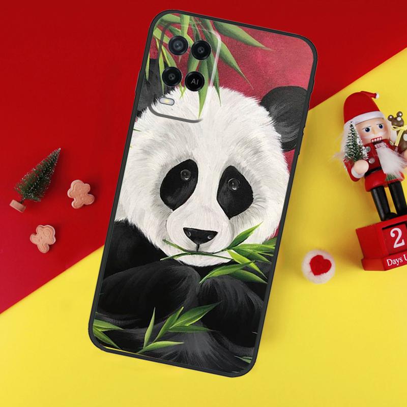 Panda Animal Cute Bear Case For Oppo A80 A60 A40 A15 A16 A17 A57 A94 A74 A54 A76 A96 A18 A38 A58 A78 A98 A6 A5 Pro