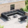Garden Sofa Set with Cushions 12 Pcs Black Steel