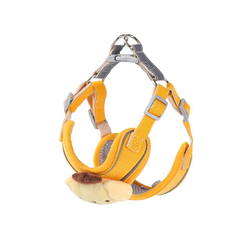 Dog leash, three-dimensional cute cartoon chest back small dog vest type anti-break free dog walking leash