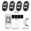 1/4/8pcs Wireless LED Strobe Lights with Remote Control RGB Motorcycle Anti-collision Warn Light Car LED Flashing Signal Lamp