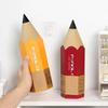 Pencil Shaped Storage Box Student Creative Pen Holder Desktop with Cover Dust-proof Stationery Pen Holder Makeup Brush Holder