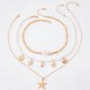 Beaded Necklace Beach Imitation Pearl Necklace Starfish Shell Retro Vacation Niche Multi-layer Necklace Women