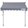 Manual Retractable Awning, 78" Outdoor Retractable Patio Awning Sunshade Shelter, Adjustable Patio Door Window Awning Canopy with 39" Sun Shade