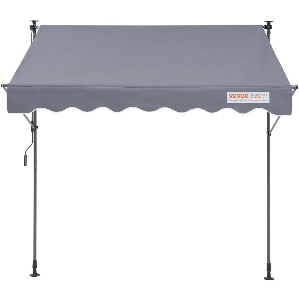 Manual Retractable Awning, 78" Outdoor Retractable Patio Awning Sunshade Shelter, Adjustable Patio Door Window Awning Canopy with 39" Sun Shade