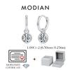 MODIAN 1CT/2CT D Moissanite Ear Buckle 925 Silver Round High Swing Hoop Earrings For Women Daily Fine Jewelry