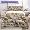 Custom Name Jungle Elephants Waterfall Bedding,Quilt Set Quilt Cover Pillowcase Home Birthday Gift(1 * Duvet Cover + 2 * Pillowcase, Without Core)_lx