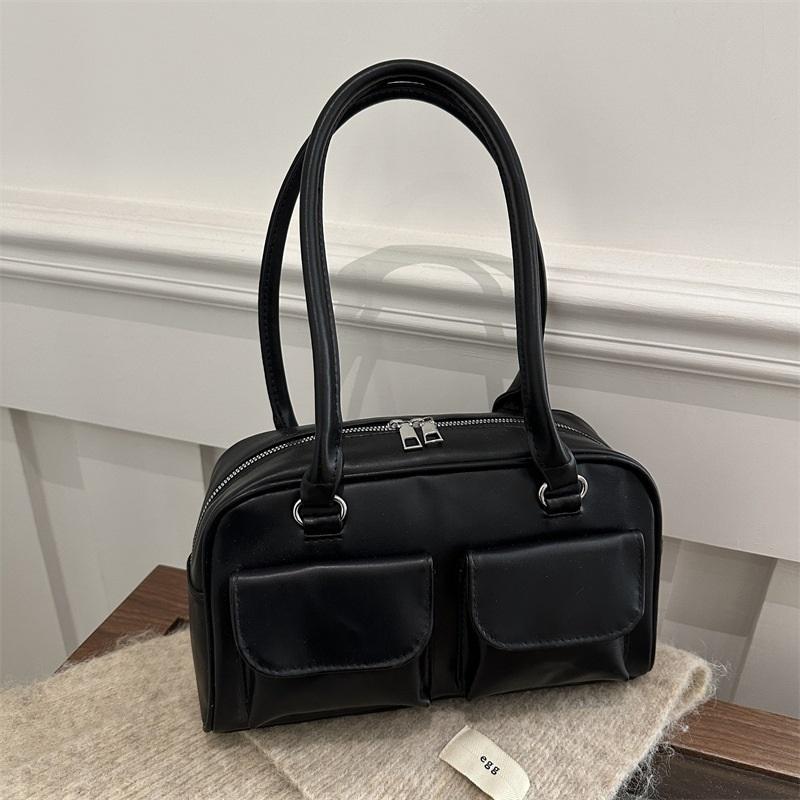 Popular Bags for Women 2025 New Trendy Style Underarm Bag Korean Style Shoulder Bag Maillard Retro Bowling Bag
