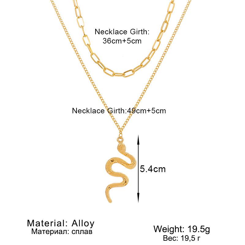 European and American Personality Punk Chain Snake Pendant Hot-selling Niche Design Street Hip-hop Wind Alloy Necklace
