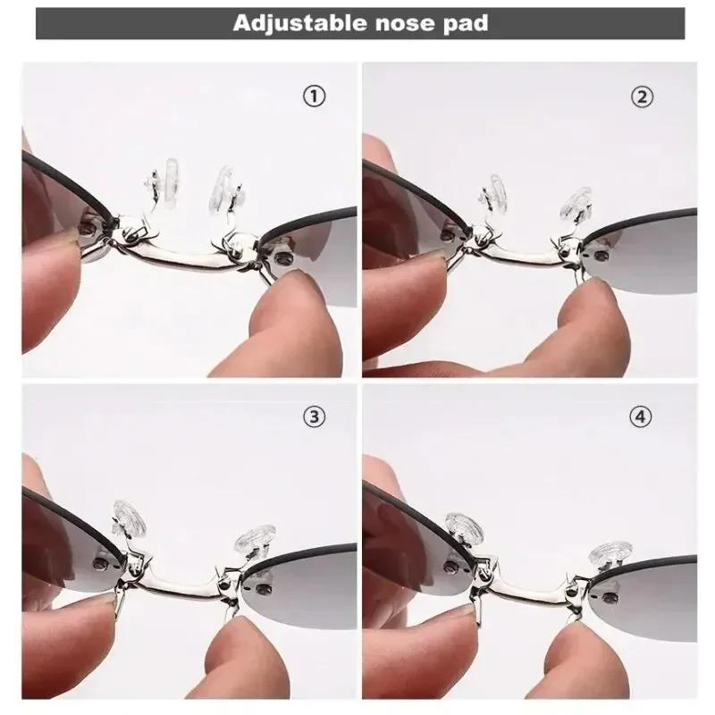 1PC Clip On Nose Glasses Round Rimless Matrix Morpheus Sunglasses Mini Frameless Vintage Men Eyeglasses UV400
