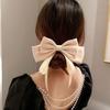 Elegant Tassel Big For Girls Bow Hairpins Korean Barrettes Ponytail Holder Buckle Women Hair Clips
