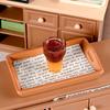 Miniature Dollhouse Decor Mini Milk Tea Cake With Plate For Kid Pretend Play Toys
