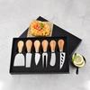 6pcs Cheese Knives Set Cheese Cutlery Steel Stainless Cheese Slicer Cutter Wood Handle Mini Cheesse Butter Knife Spatula Fork