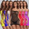 Women'S Sexy Hollow Out Tight Fitting Clothes Fun Lingerie Big Hole Buttocks Skirt America Large Fishing Net Uniform Temptation