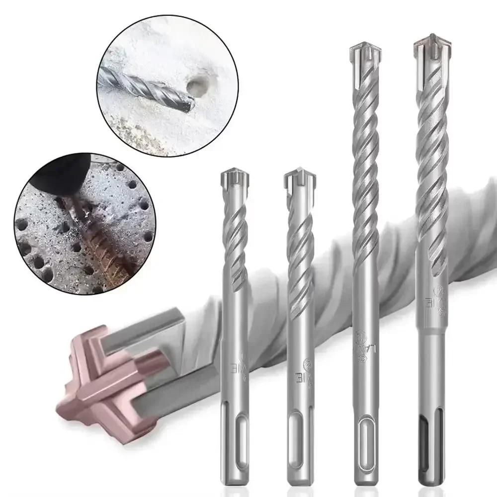 1Pcs 5/6/7/8/10/12mm Concrete SDS Plus Drill Bit 110mm 160mm Cross Tips Impact Drills Round Shank 4 Cutters Hand Power Tool