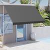 YODOLLA Retractable Manual Awning 3m - UV Resistant, Easy Installation, Stable Aluminum Frame - Dark Gray