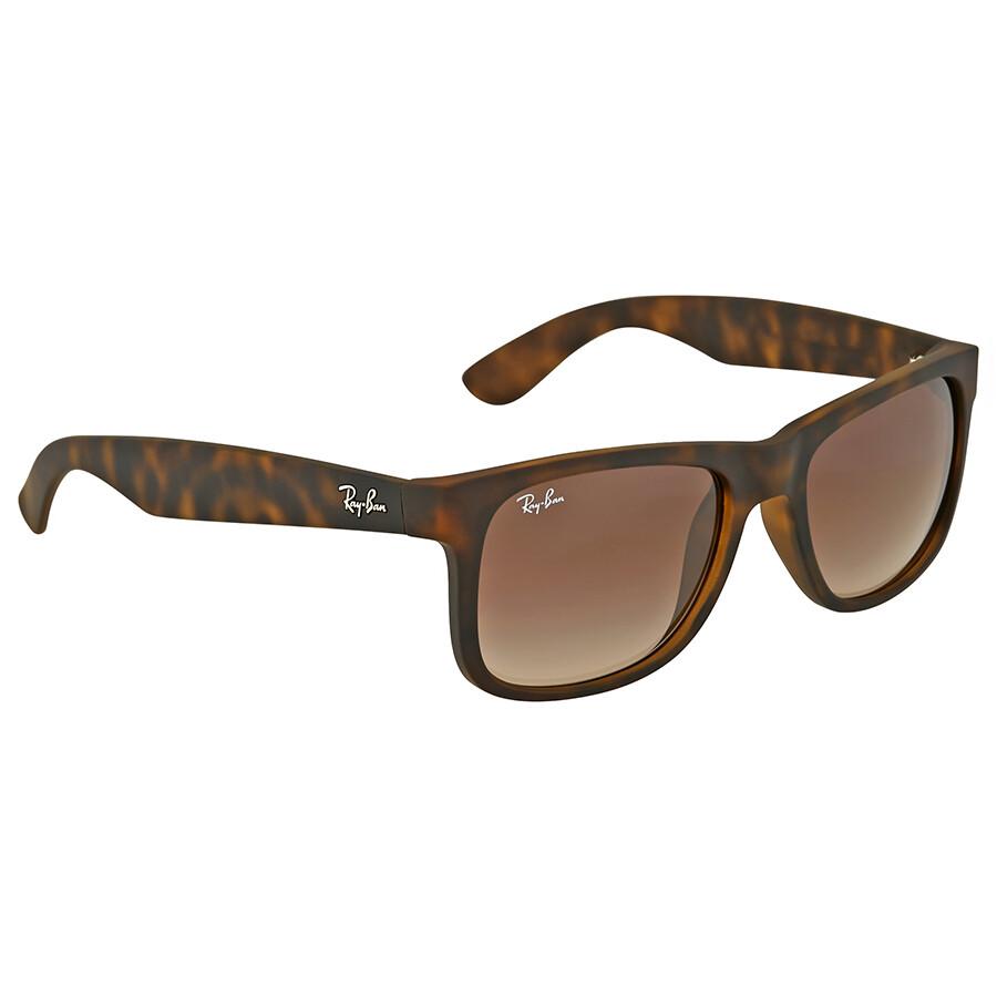 Ray Ban JuStin ClaSSic Brown Gradient Square Men S SunglaSSeS Rb4165 710 13 51
