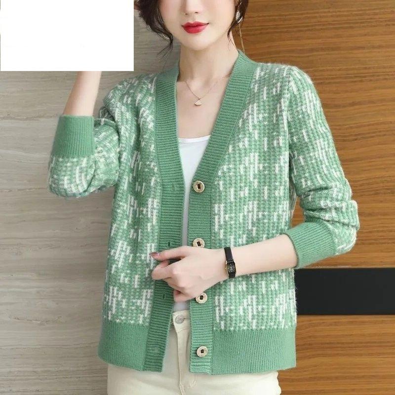 Sweater Jacket Women's New Fashion Mother's Style All-match Knitted Cardigan