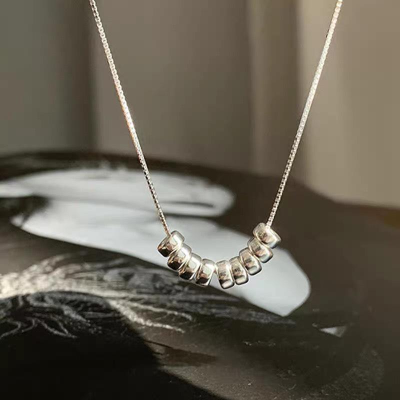 Su Chuang Light Luxury S925 Silver Bead Choker Necklace - Women s Minimalist Design 925 Silver