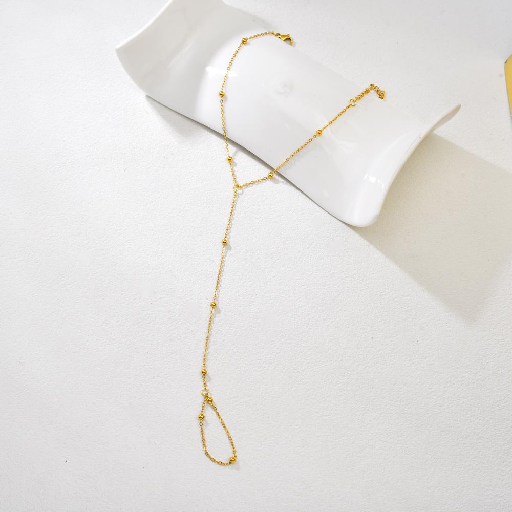

S55 Cross-border InS-style stainless steel chain bracelet for women, a unique and elegant one-piece finger chain bracelet