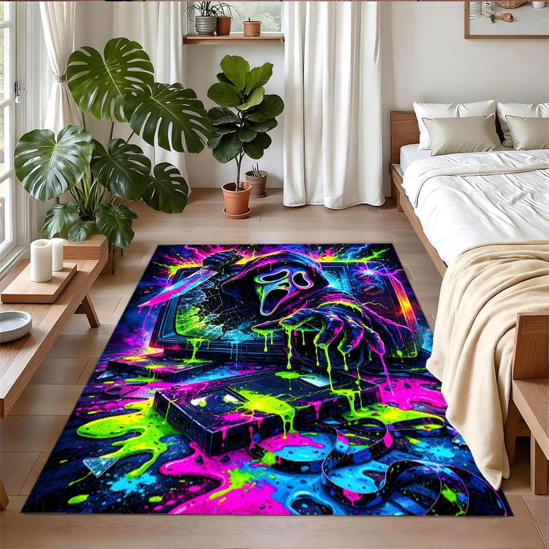 Crystal Velvet Rug Soft Non Slip Indoor Floor Mat Home DecorScream Ghostface