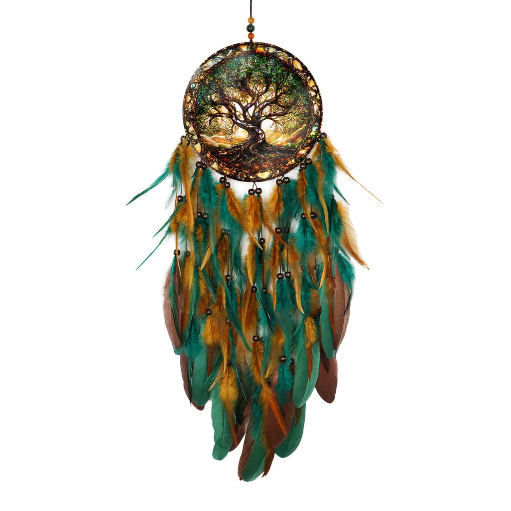 Acrylic Dreamcatcher Feather Wind Chime Indoor and Outdoor Decorative Hanging Tree of Life Garden Ornament