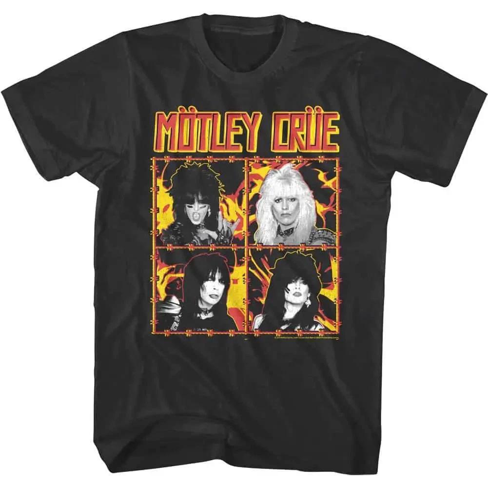 Motley Crue Fire Barbed Wire Men s T Shirt S