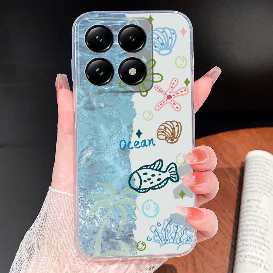 For Xiaomi 15T 14T Pro Phone Case Lovely Fish Patterns Soft TPU Clear Silicone Bumper For Xiaomi 15TPro 14 T Lightweight Funda