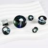 Unique Jellyfish Pattern Glass Ear Stretcher Handcrafted Expander Body Piercings Suitable for Comfortable All Day Wear