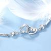 Women Bracelet Heart-Shaped Design Sparkling Cubic Zirconia Inlaid Bracelet Adjustable Chain Bracelet Jewelry Gift