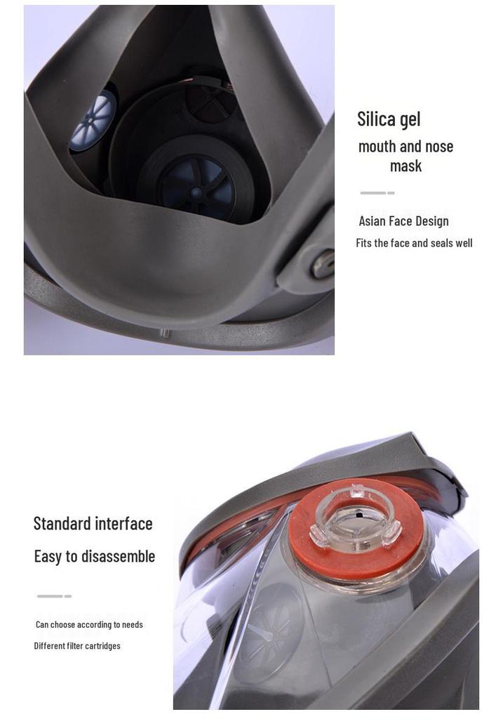 6800 Large Facepiece Gas Mask: Anti-Toxic Protection for Spray Painting, Chemical Industry, Pesticide Application, Wide Field of View Dust Defense.