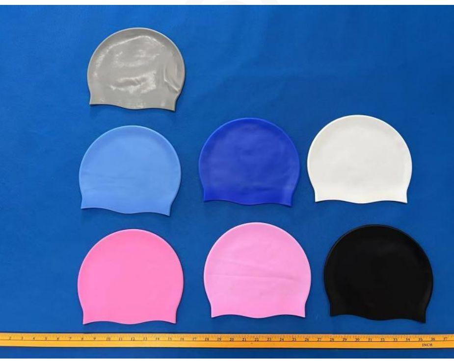 Non-Toxic Swimming Cap Silicone Waterproof Swimming Cap Flat Ear Protection Cap Solid Colour Plain Men'S And Women'S Swimming Cap Child