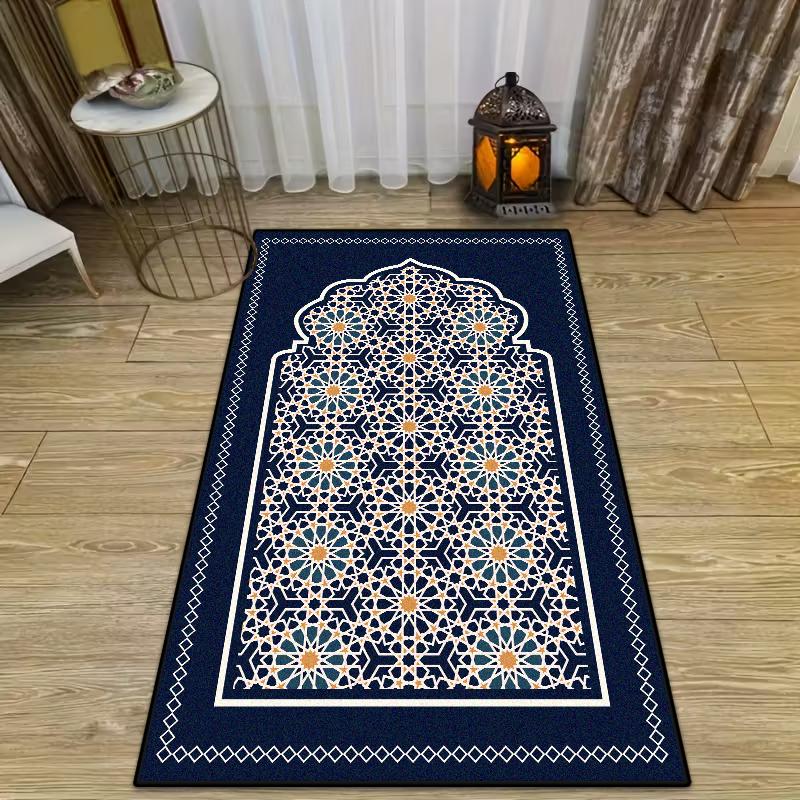 Islamic Ramadan Luxury Prayer Mat for Prayer Room Muslim Festival Soft Indoor Mats Children's Easy Clean Non-slip Rug gift