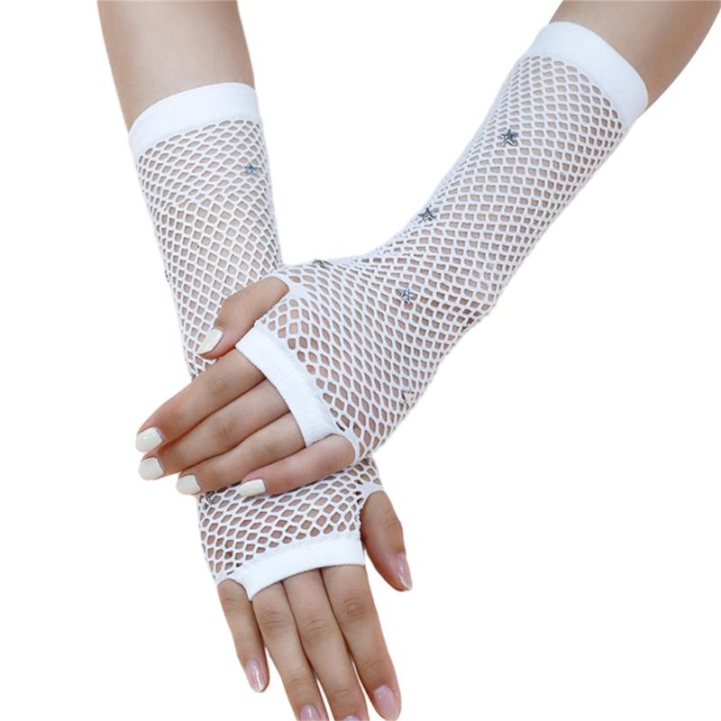 

Fishnet Gloves for Women and Girls in Theme Party Comfortable to Wear Elastic Nightclub Fishnet Gloves Hollow