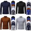 Men's Warm High Neck Solid Color Pullover Jumper Sweater For A Stylish Look