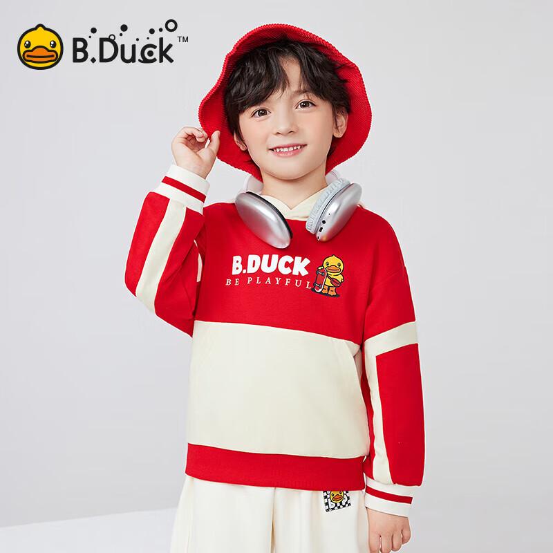 B.Duck Boys Fashion Patchwork Hooded Sweatshirt 120CM