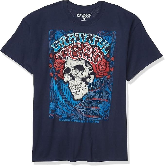Ballroom Grateful Dead Shirt - Liquid Blue Navy T-shirt - NEW S
