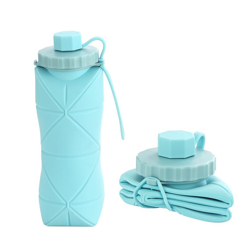 

Large Capacity Silicone Collapsible Water Bottle - Portable & Retractable for Outdoor Sports and Travel 600ML