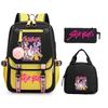 Animation Cartoon Printing Student Schoolbag Three-Piece Set Campus Trend Men And Women Versatile Casual Backpack Large Capacity