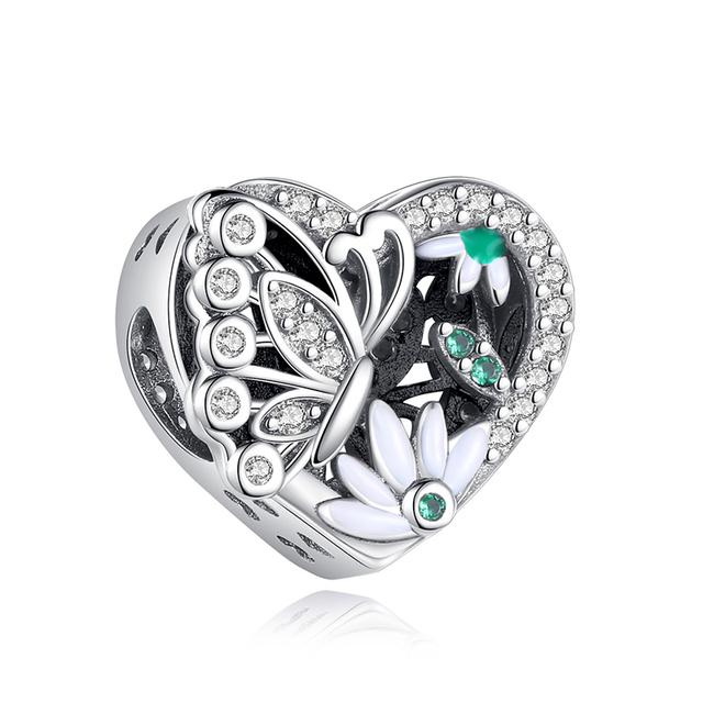 2022 New 925 Sterling Silver Butterfly of Flower Fit Original Charm Bracelet DIY Fashion Silver 925 Jewelry Making