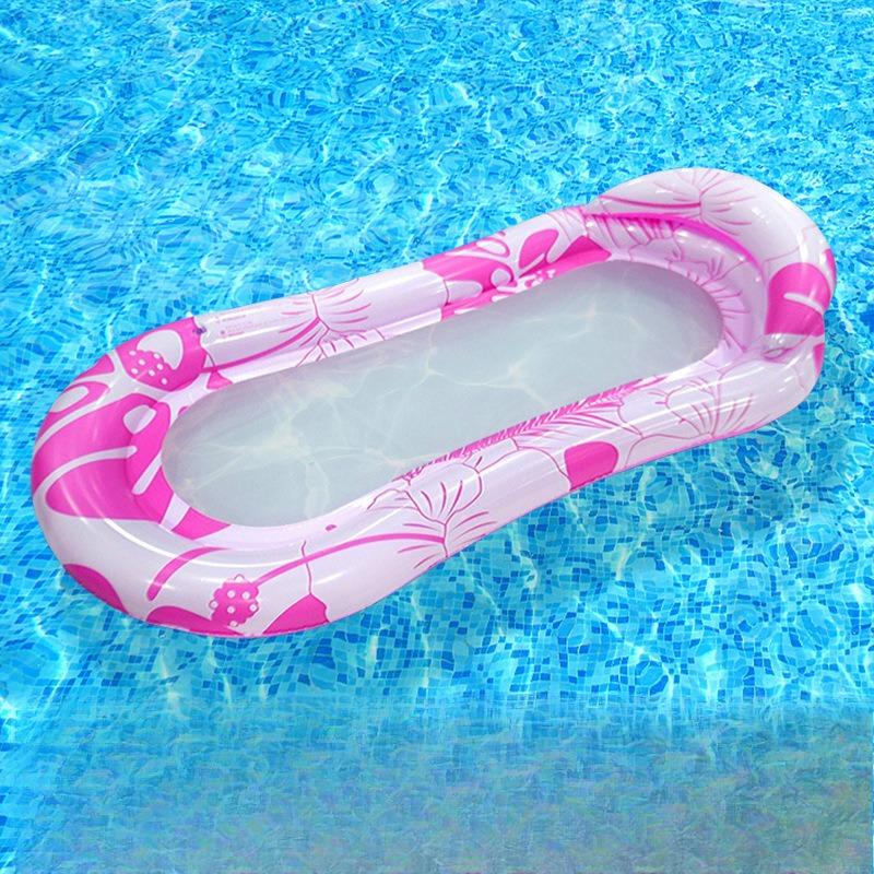 Inflatable Pool Float Lounge Water Hammock Pink Floral Floating Chair Bed for Adults Inflatable Raft Style Pool Sofas 1pc 153x73cm розовый