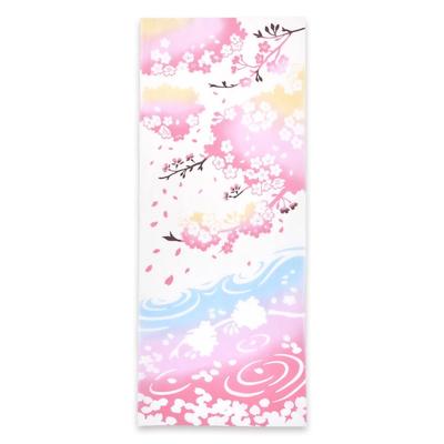 Miyamoto Kenema Tenugui Handkirschblüten auf dem 35 x 90 cm Chū-gefärbten Handtuch, Wasser, 50205, ca.