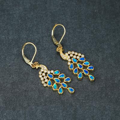 Vintage Pendler Gold Vintage Pfau Lange Ohrringe Elegant