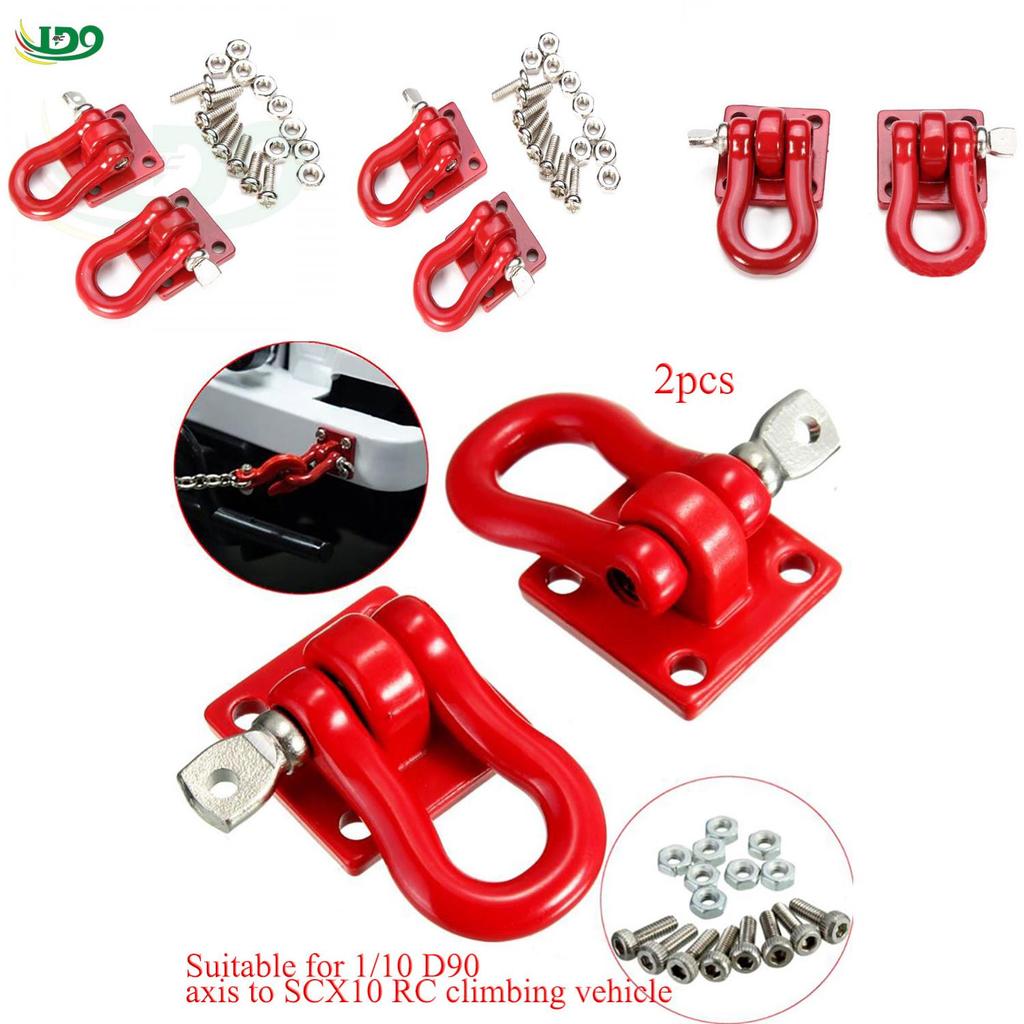 Premium Quality 2 Pcs Red Climbing Trailer Hook Buckle For 1/10 D90 Axial Scx10 Rc Cars