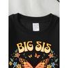 European Sizes Girls' Soft Crewneck Sweatshirt Big Sister Butterfly Floral Design, Casual for Fall Winter, Ideal Holiday Present.
