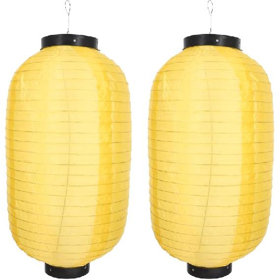 PRETYZOOM Traditional Japanese 2pcs Outdoor Asian Japanese Silk Lights Foldable Festive Hanging Lamp DIY Sushi Hanging Decoration Waterproof for