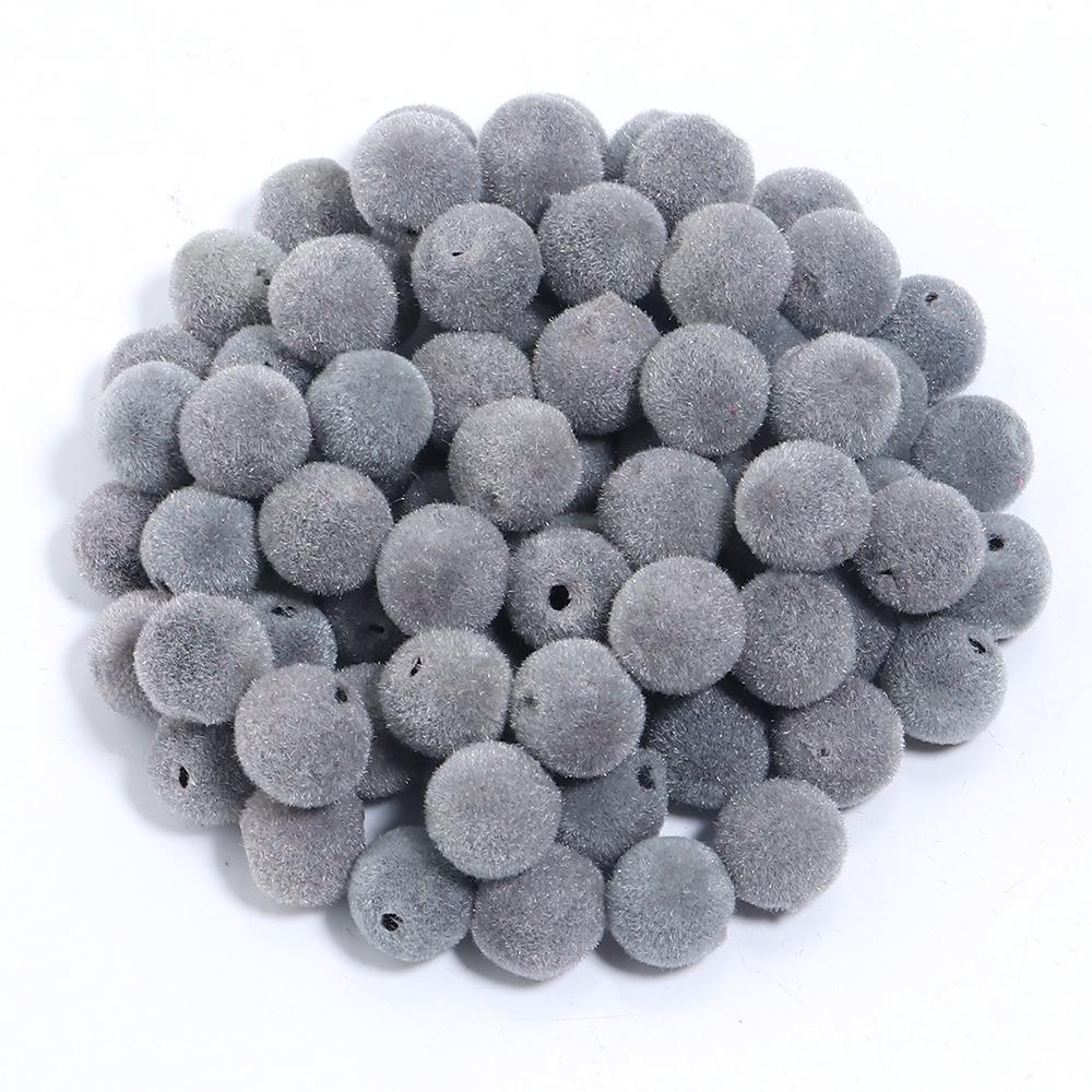 100Pcs 8mm Velvet Fabric Resin Beads Colored Loose Spacer Round Beads For Jewelry Making DIY Charm Bracelet Necklace Wholesale