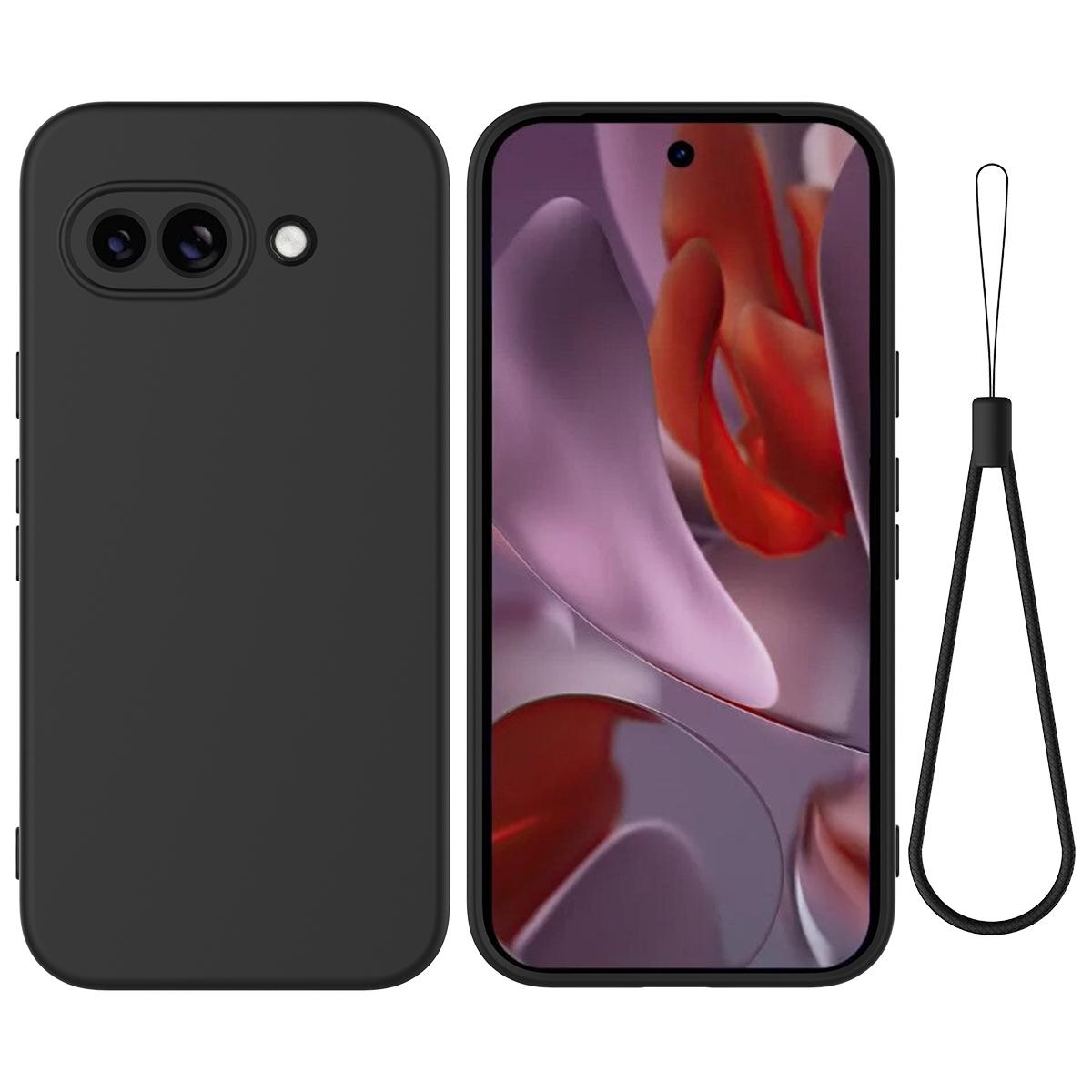 

Для Google Pixel 9a чехол жидкий силиконовый чехол для телефона с ремешком на руку A