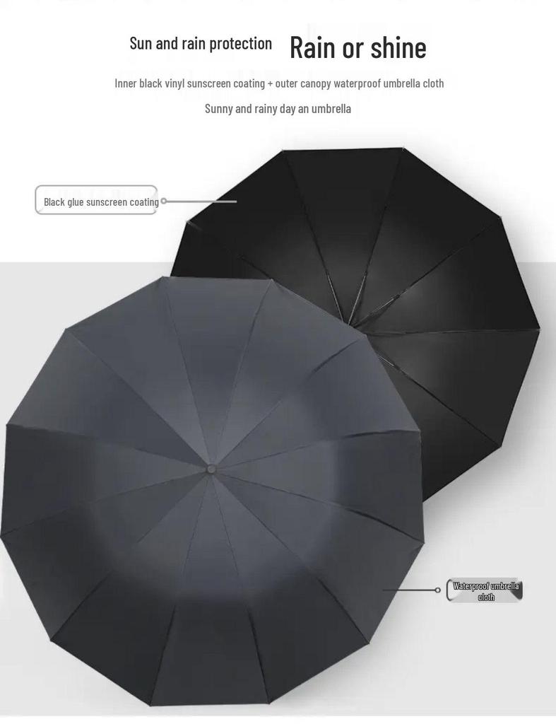 Extra Large, Thick, Reinforced Windproof Umbrella with Long Handle and Stylish Logo Print