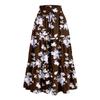 Women's Ruffled Spring Casual Long Skirt Plain Color Skirt Retro Pleated Skirt